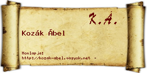 Kozák Ábel névjegykártya