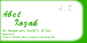 abel kozak business card